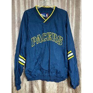 Vintage NBA Pro Player Indiana Pacers V-Neck Pullover Jacket Size XL Embroidered